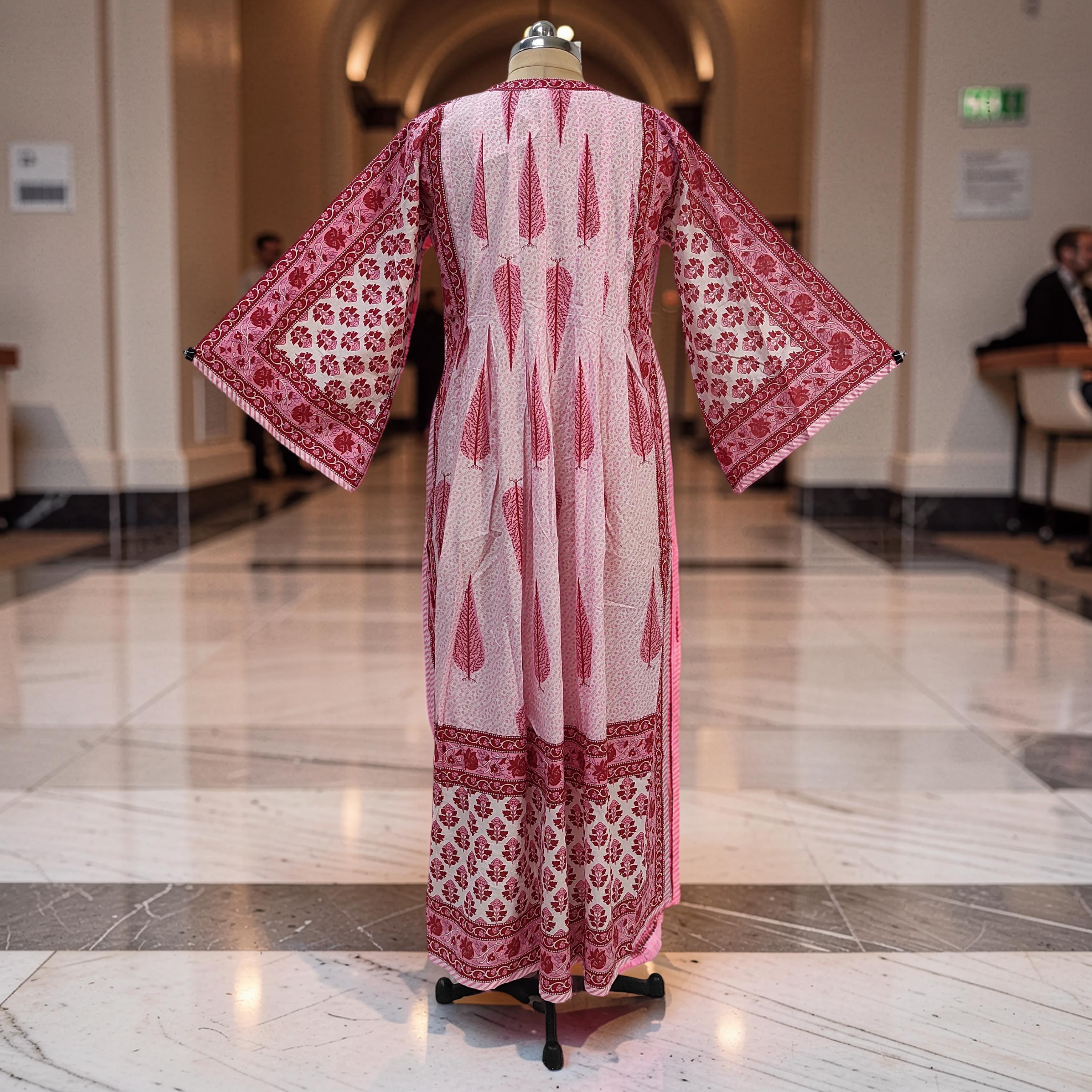 XS-S Amber With Sheila Printed Cotton Dress 54" Long Jalabiya 25557-1336 JP