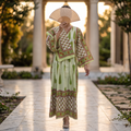XS-S Cotton Printed Amber Dress 54" Long Jalabiya With Sheila 25559-1337 JP