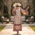 XS-S Cotton Printed Amber Dress 54" Long Jalabiya  25565-1337 JP
