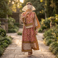 S-M Cotton Printed Amber Dress 57" Long Jalabiya With Sheila 25574-1338 JP