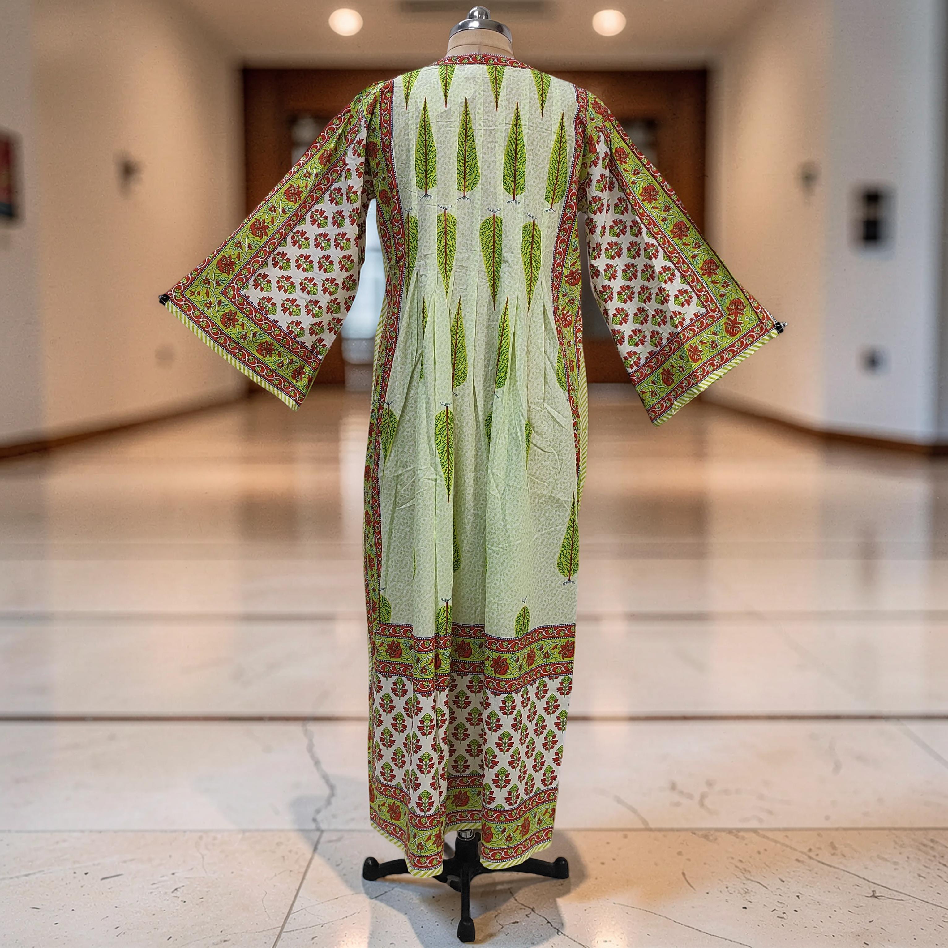 S-M Amber With Sheila Printed Cotton Dress 57" Long Jalabiya 25580-1339 JP