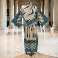 L-XL Amber With Sheila Printed Cotton Dress 57" Long Jalabiya 25590-1341 JP
