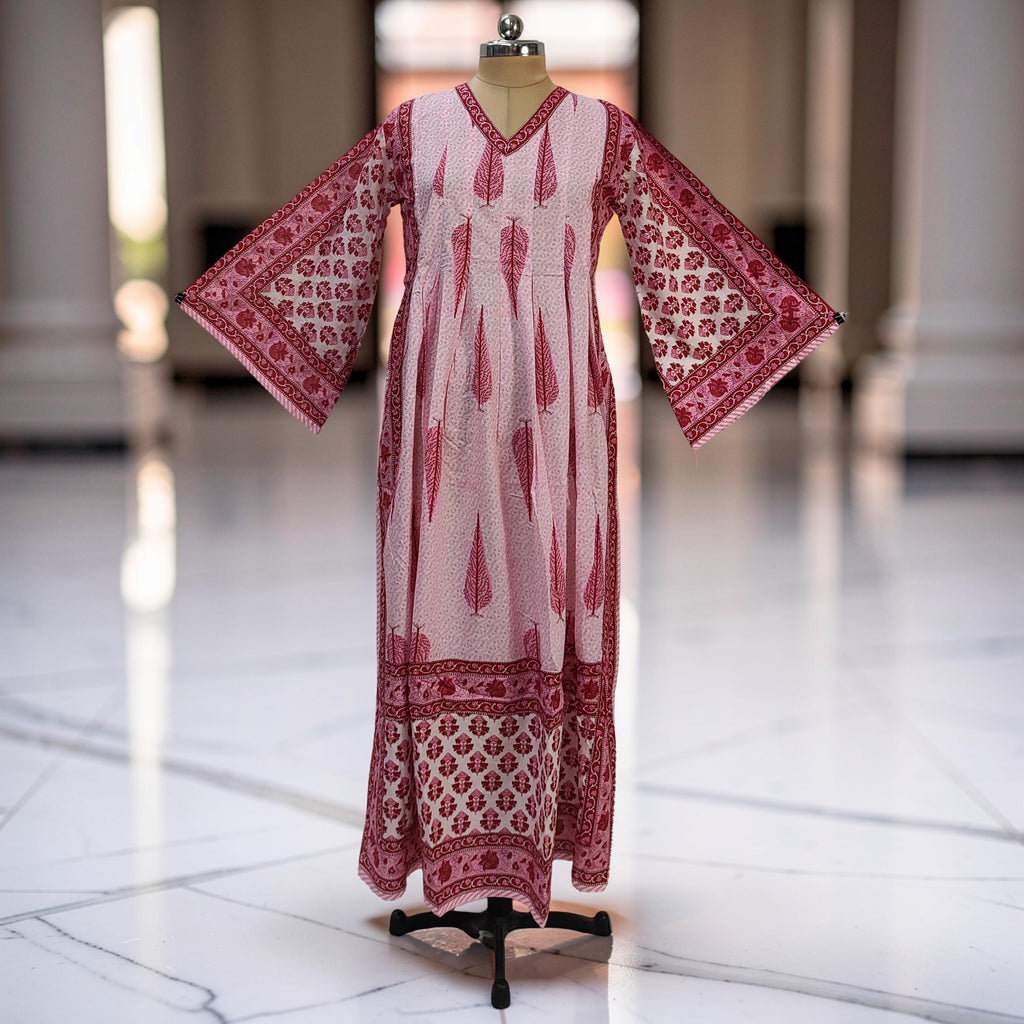 L-XL Amber With Sheila Printed Cotton Dress 57" Long Jalabiya 25592-1341 JP