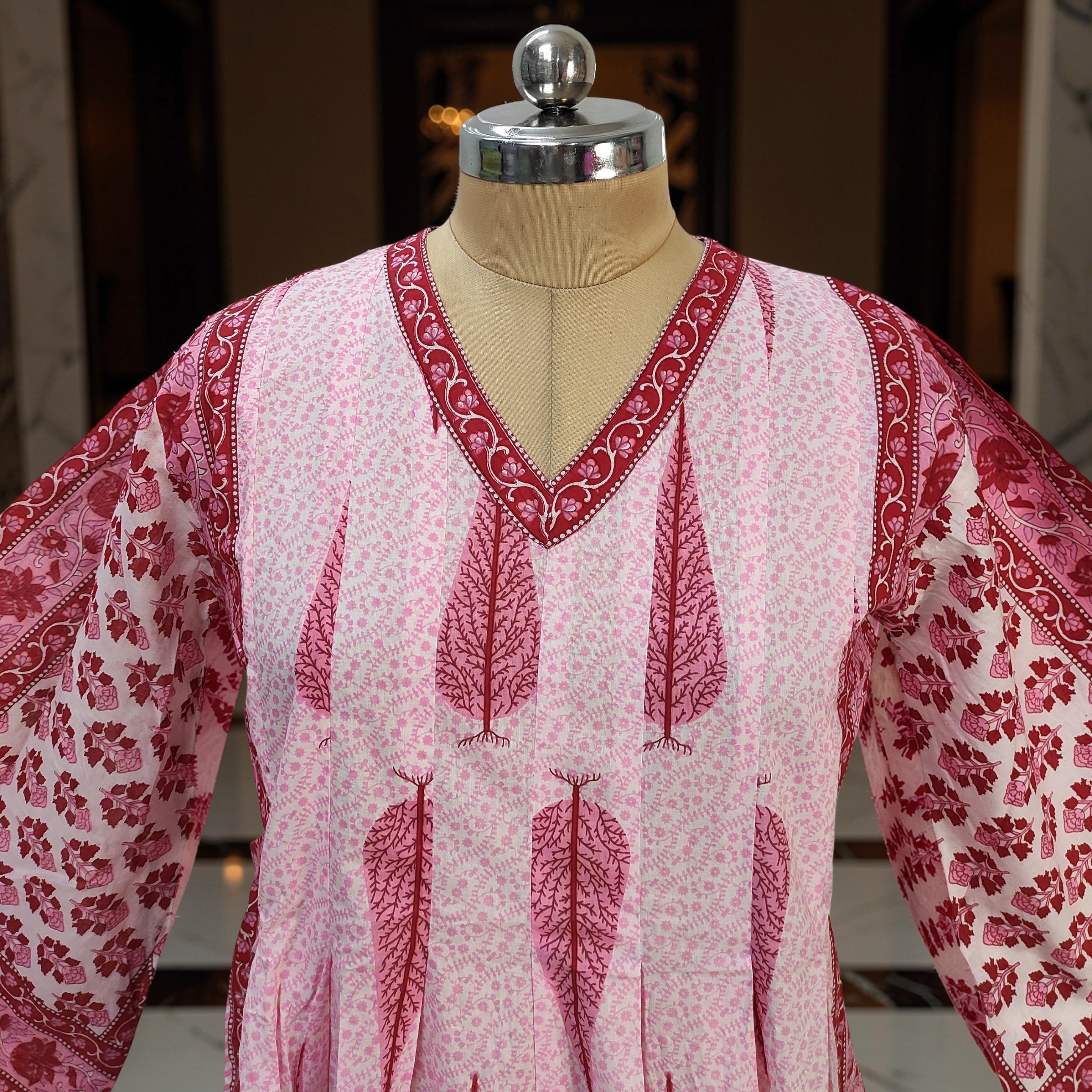 L-XL Amber With Sheila Printed Cotton Dress 57" Long Jalabiya 25592-1341 JP