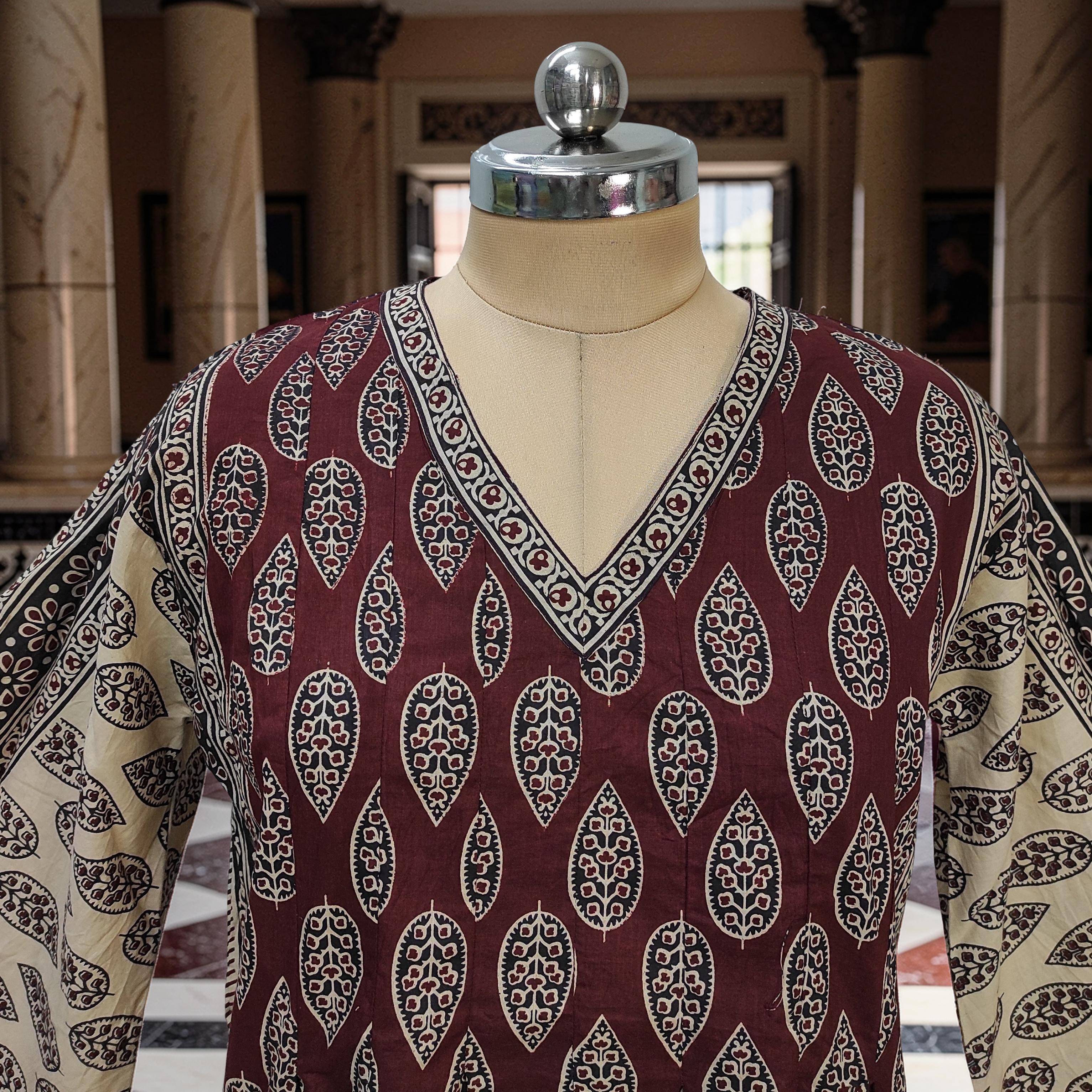 L-XL Amber With Sheila Printed Cotton Dress 57" Long Jalabiya 25595-1341 JP