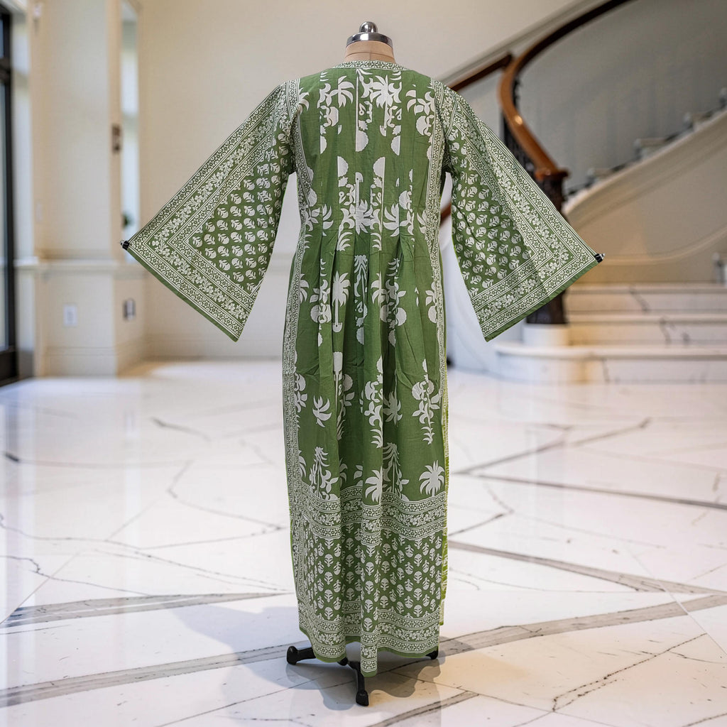 L-XL Amber With Sheila Printed Cotton Dress 57" Long Jalabiya 25596-1341 JP
