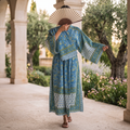 XS-S Cotton Printed Amber Dress 54" Long Jalabiya With Sheila 25604-1337 JP