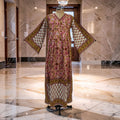 S-M Amber Printed Cotton Dress 57" Long Jalabiya 25607-1339 JP
