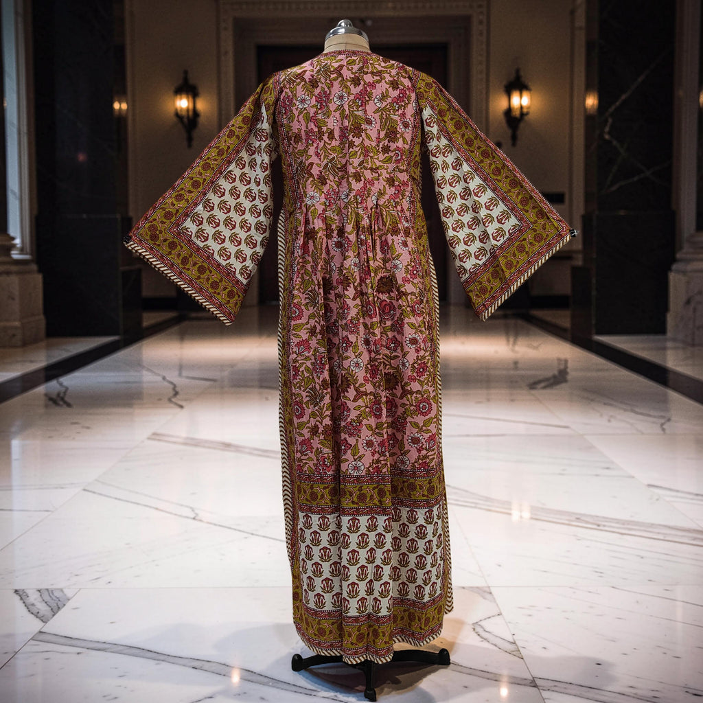 S-M Amber Printed Cotton Dress 57" Long Jalabiya 25607-1339 JP