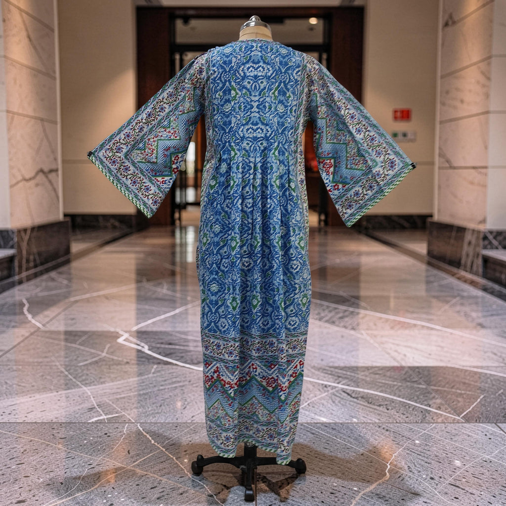 S-M Amber With Sheila Printed Cotton Dress 57" Long Jalabiya 25608-1342 JP