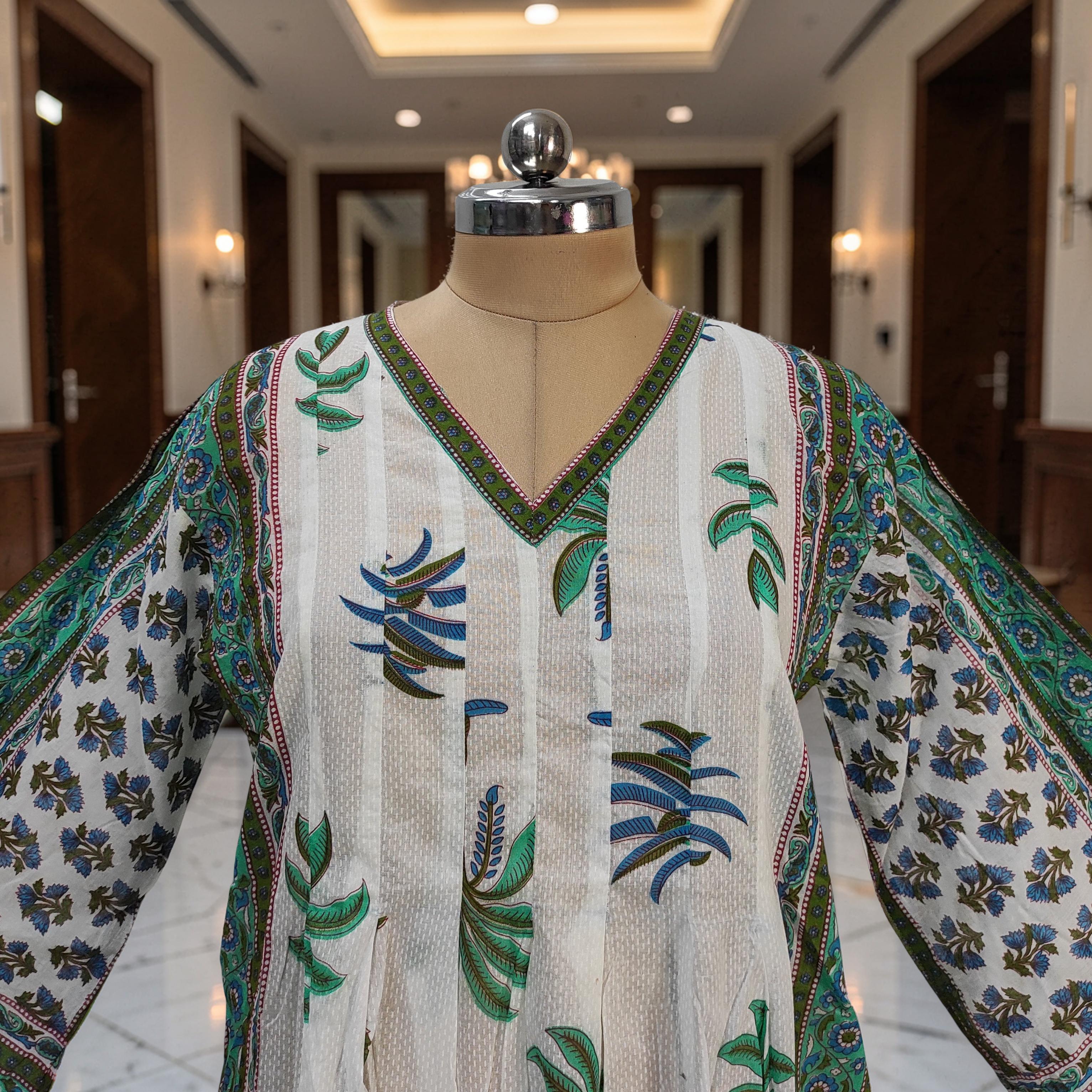 2XL-3XL Amber Printed Cotton Dress 57" Long Jalabiya 25614-1342 JP