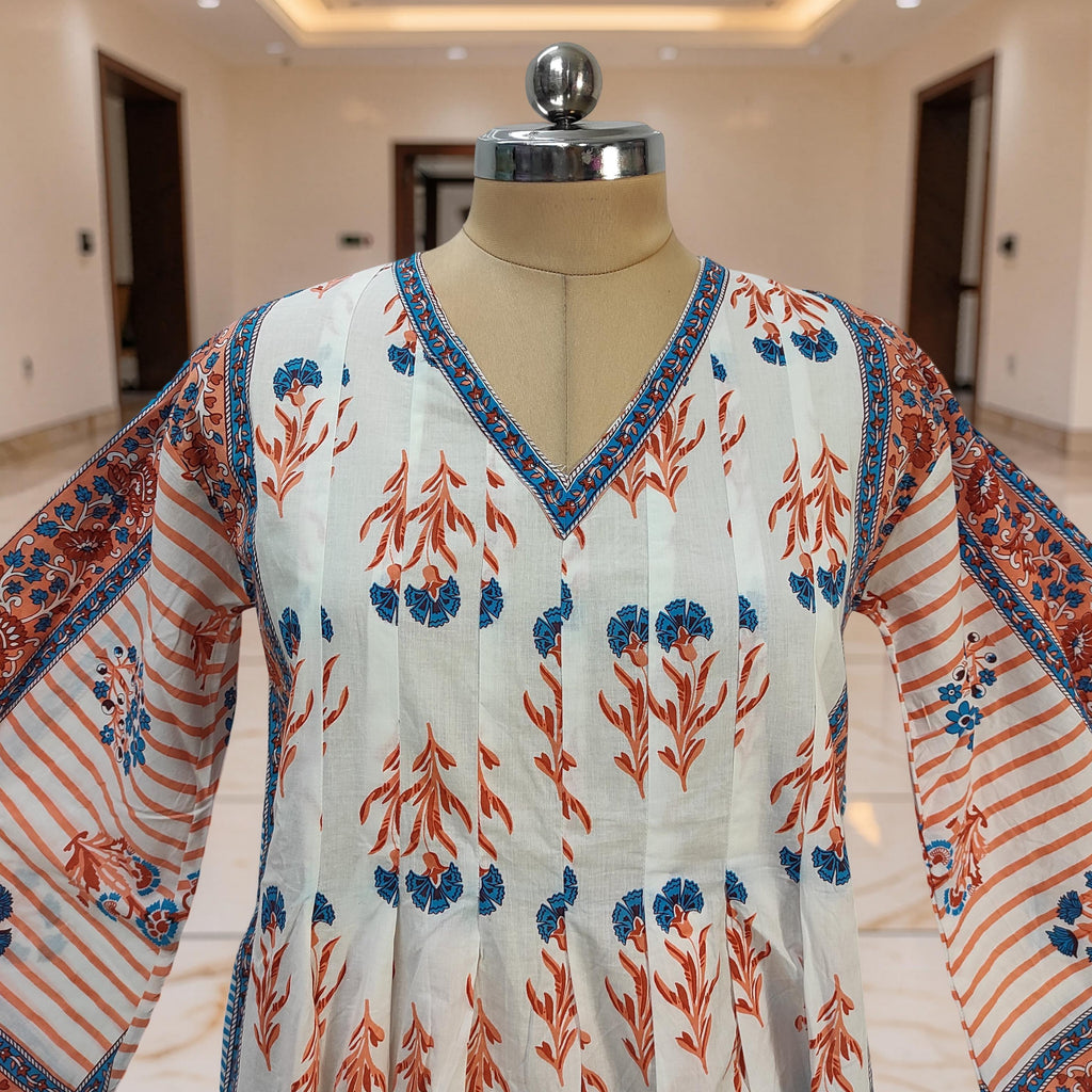 2XL-3XL Amber Printed Cotton Dress 57" Long Jalabiya 25615-1342 JP