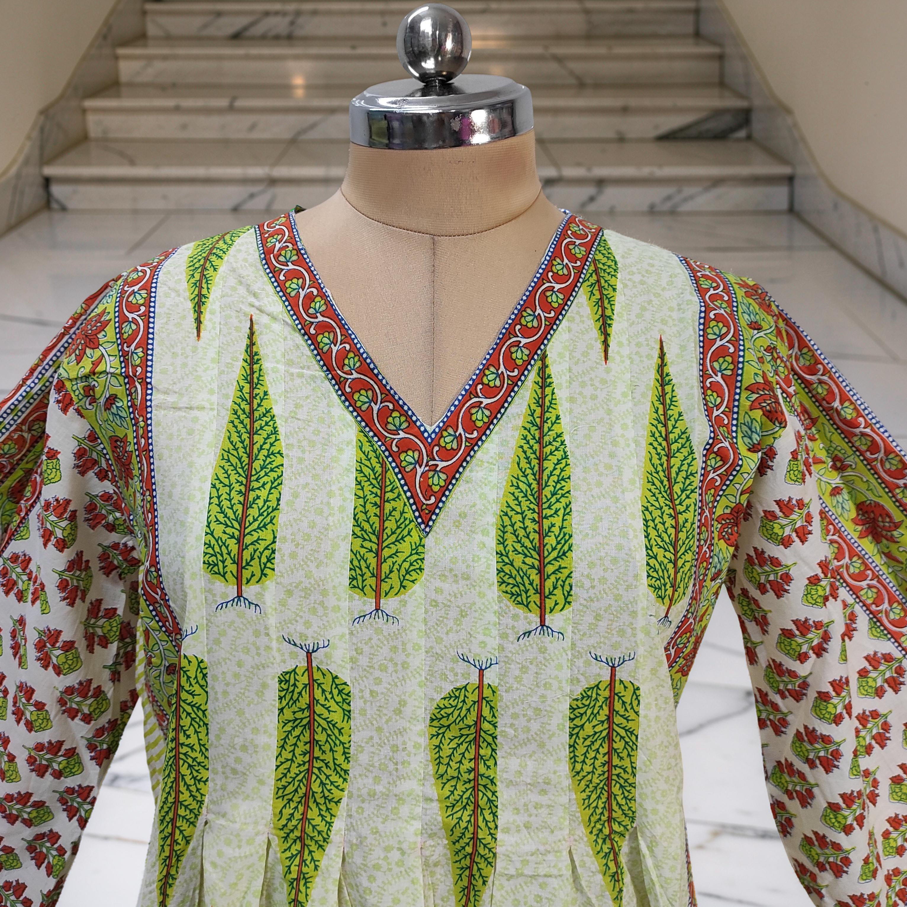 2XL-3XL Amber With Sheila Printed Cotton Dress 57" Long Jalabiya 25617-1342 JP