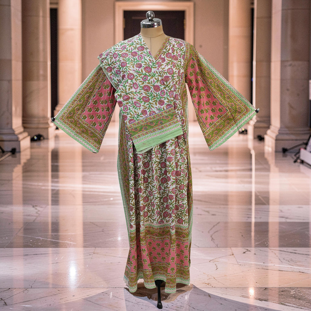 2XL-3XL Amber With Sheila Printed Cotton Dress 57" Long Jalabiya 25618-1342 JP