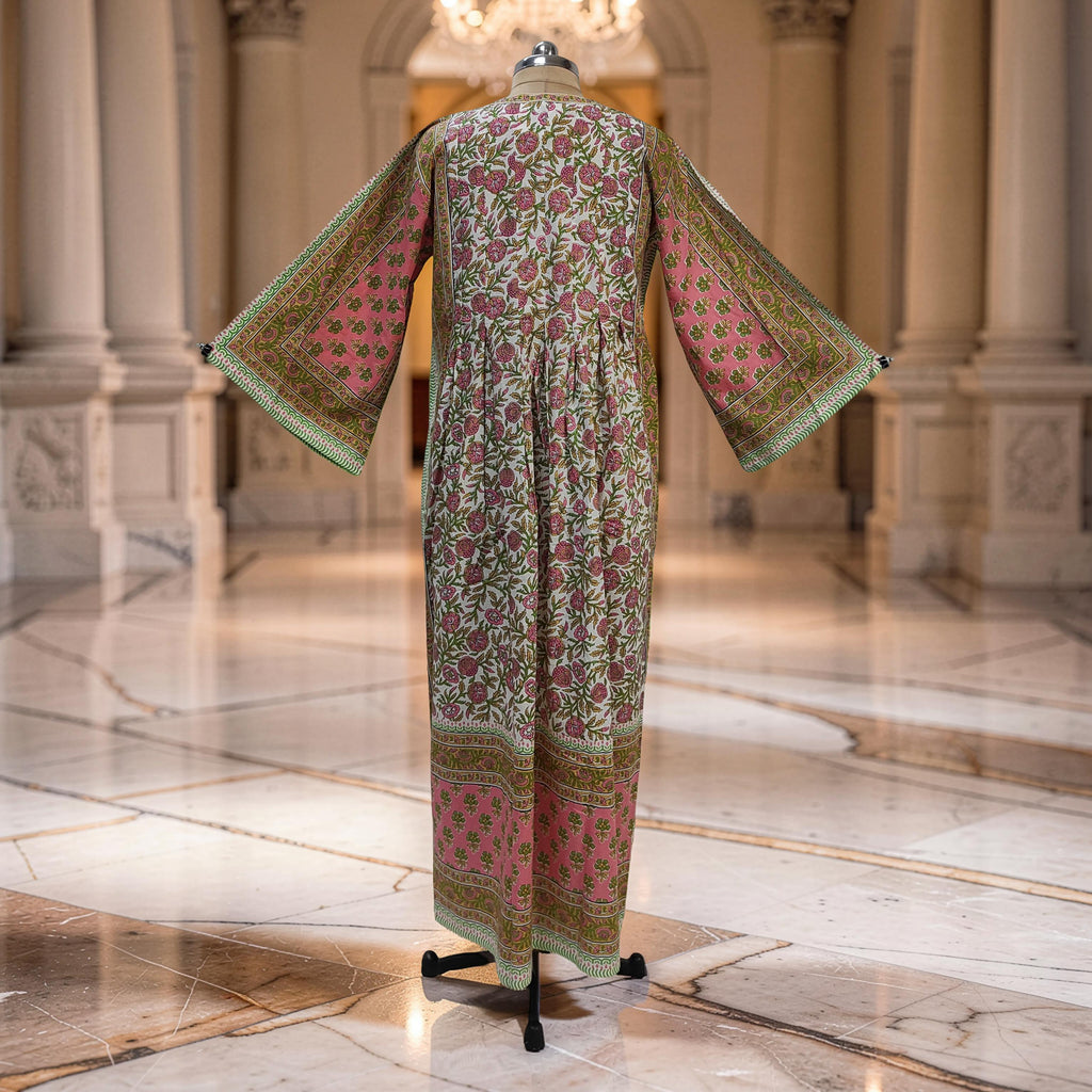 2XL-3XL Amber With Sheila Printed Cotton Dress 57" Long Jalabiya 25618-1342 JP