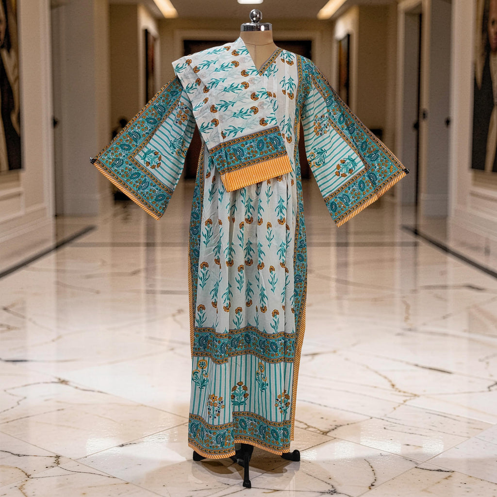 2XL-3XL Amber With Sheila Printed Cotton Dress 57" Long Jalabiya 25620-1343 JP