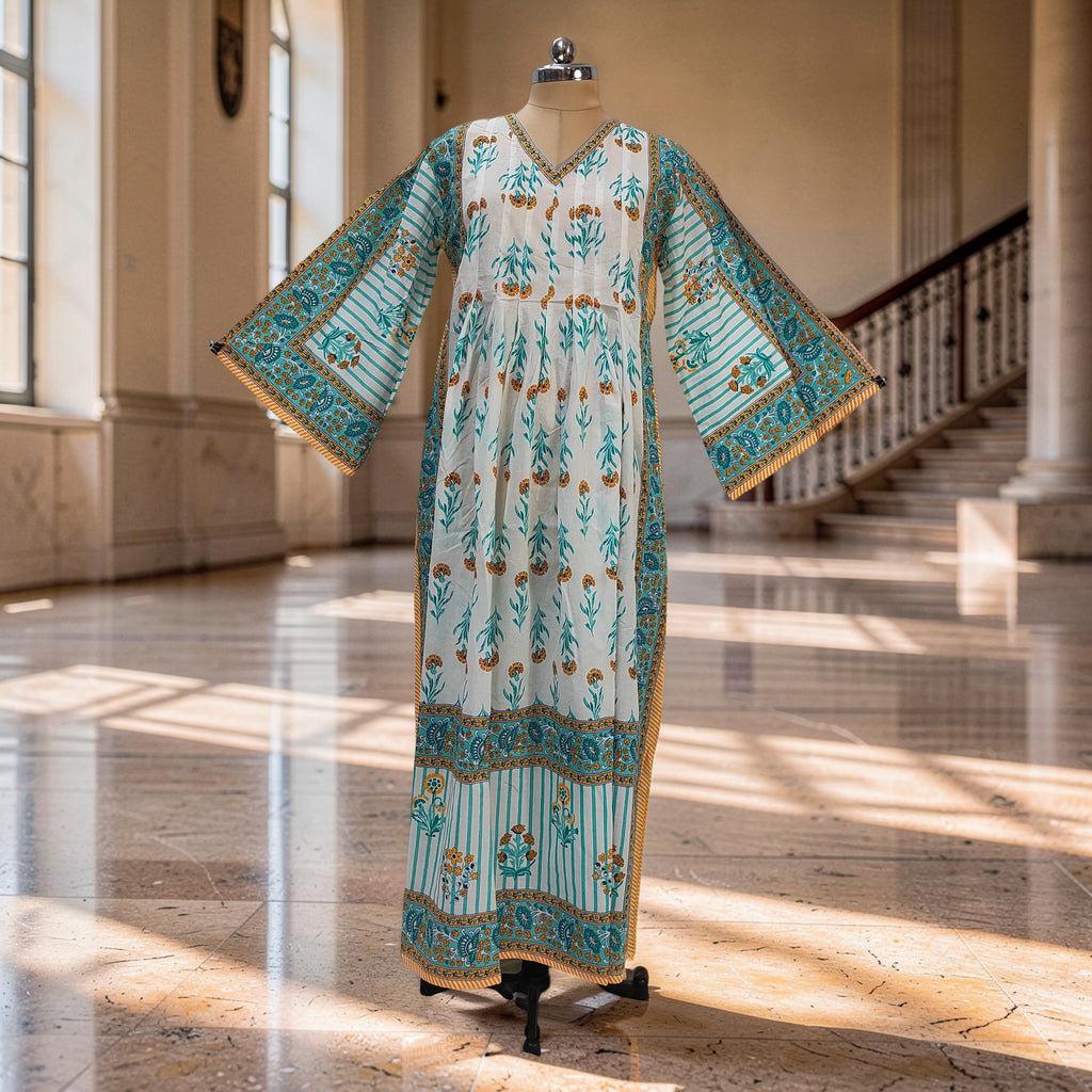2XL-3XL Amber With Sheila Printed Cotton Dress 57" Long Jalabiya 25620-1343 JP