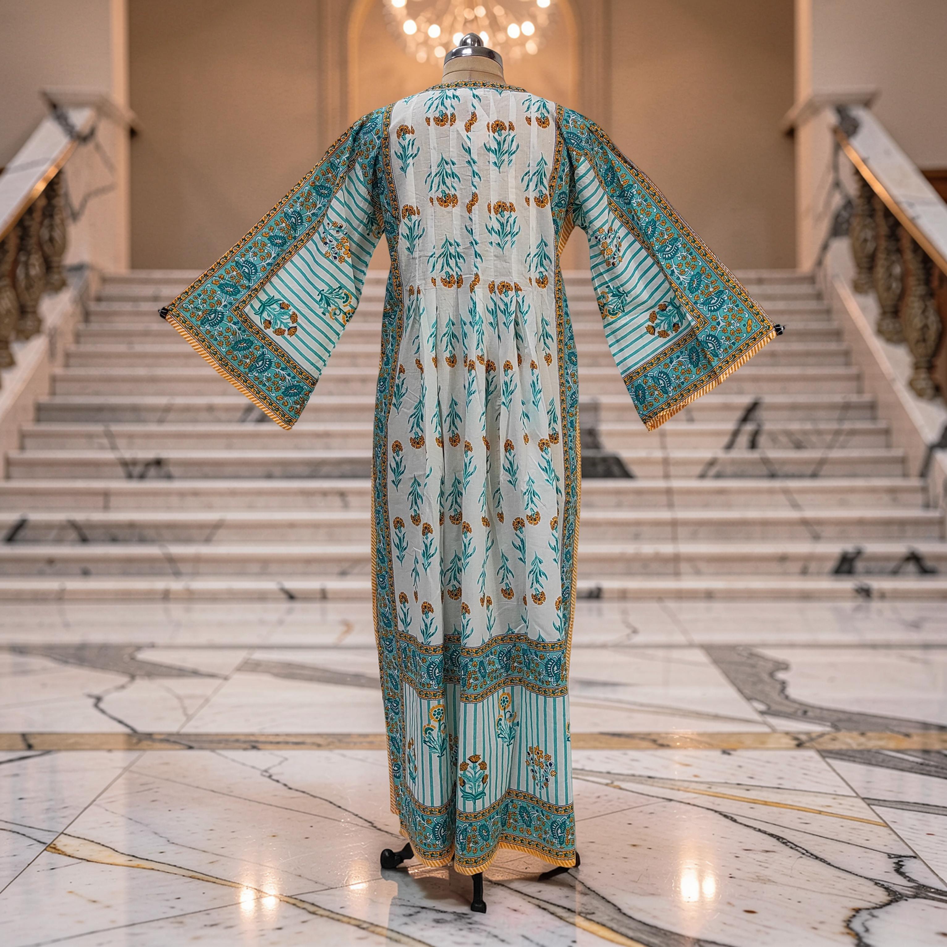 2XL-3XL Amber With Sheila Printed Cotton Dress 57" Long Jalabiya 25620-1343 JP