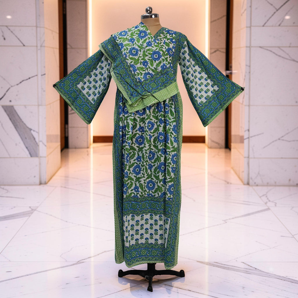 2XL-3XL Amber With Sheila Printed Cotton Dress 57" Long Jalabiya 25621-1343 JP