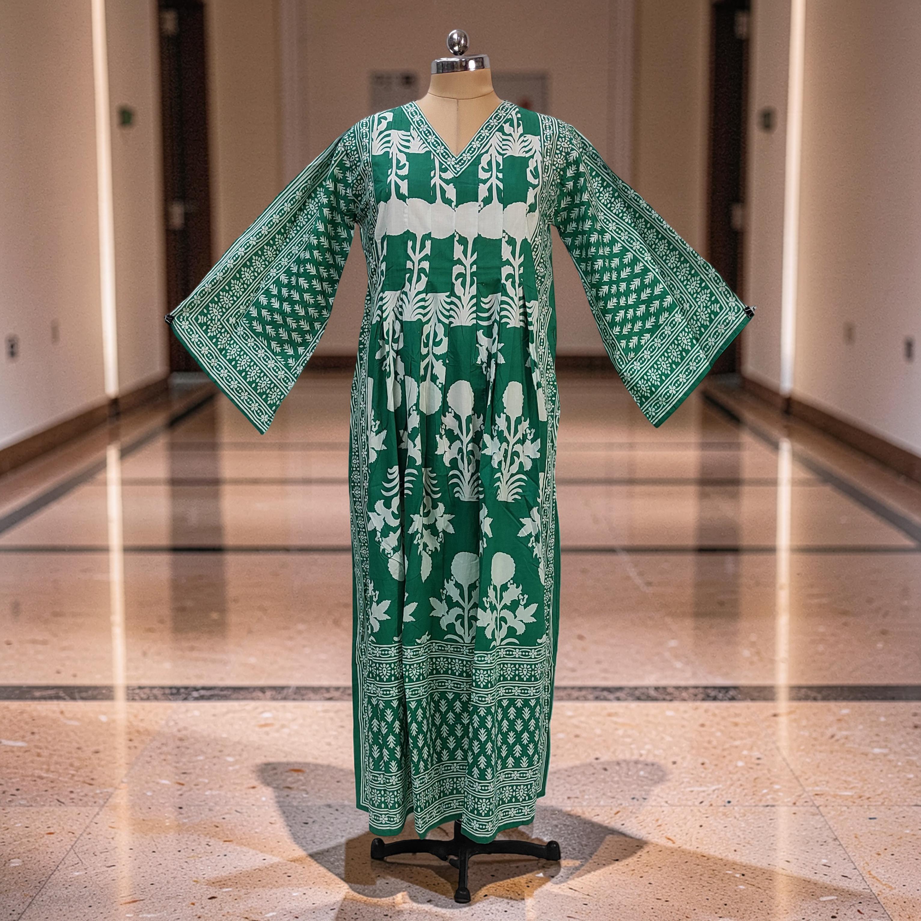 2XL-3XL Amber With Sheila Printed Cotton Dress 57" Long Jalabiya 25621-1343 JP