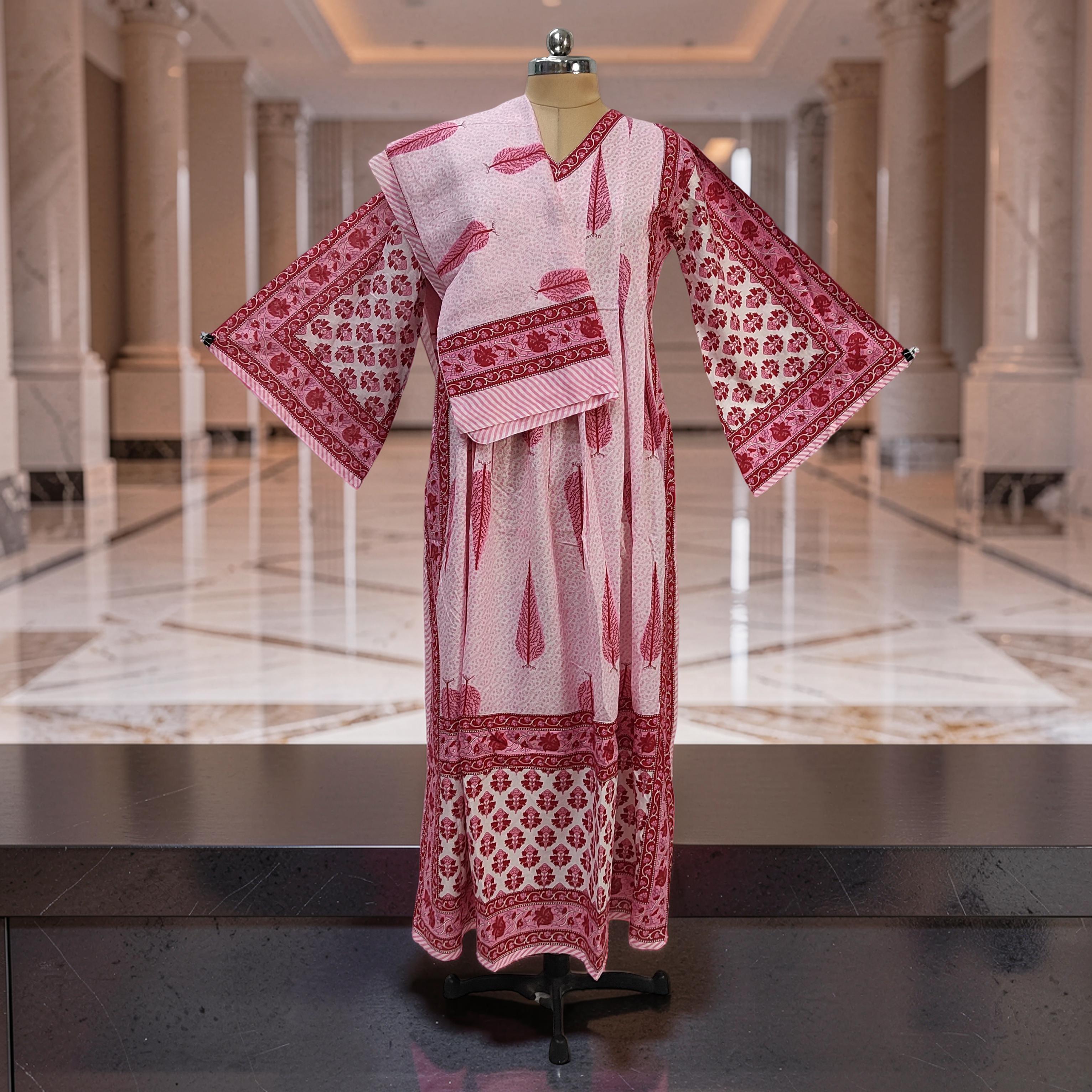 2XL-3XL Amber With Sheila Printed Cotton Dress 57" Long Jalabiya 25622-1343 JP