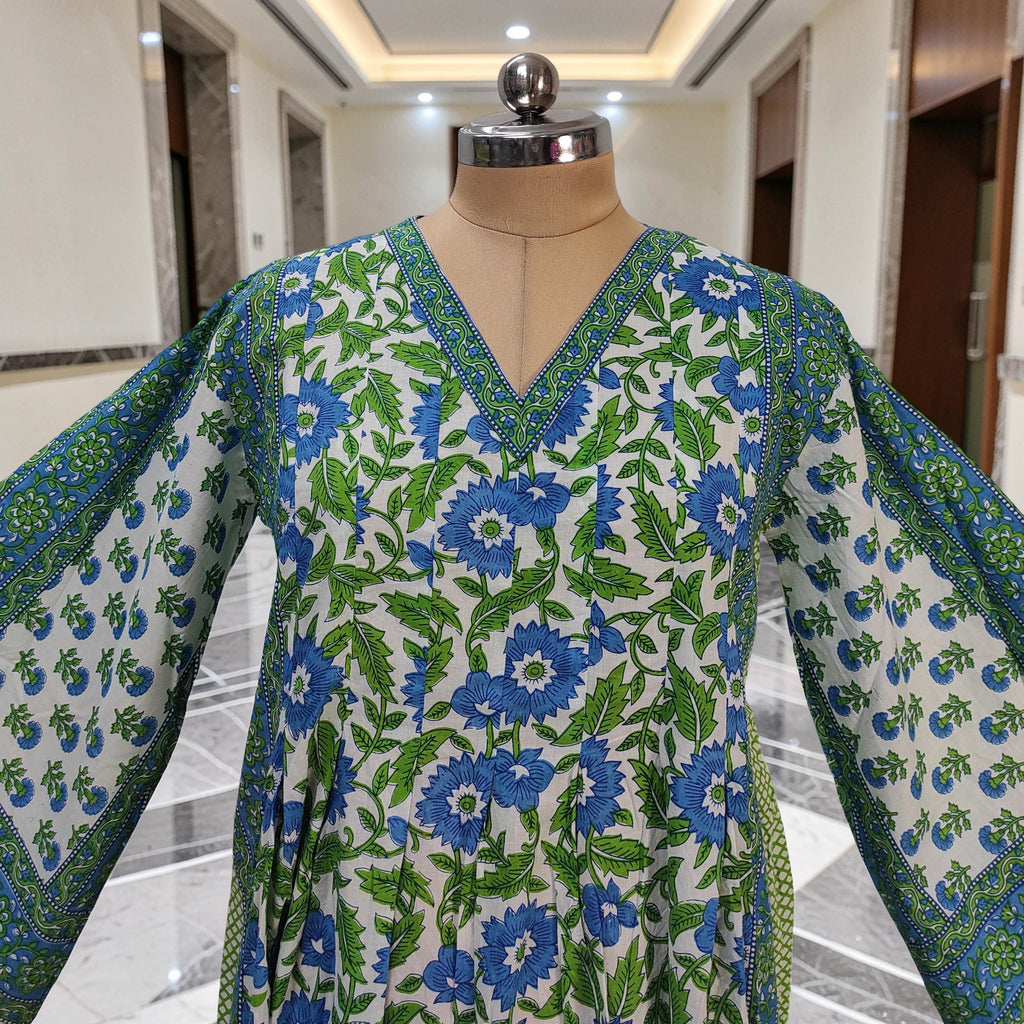 2XL-3XL Amber With Sheila Printed Cotton Dress 57" Long Jalabiya 25623-1343 JP