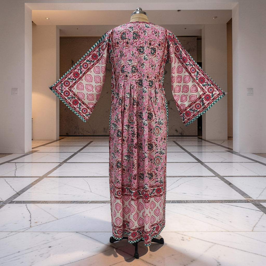 2XL-3XL Amber With Sheila Printed Cotton Dress 57" Long Jalabiya 25624-1343 JP