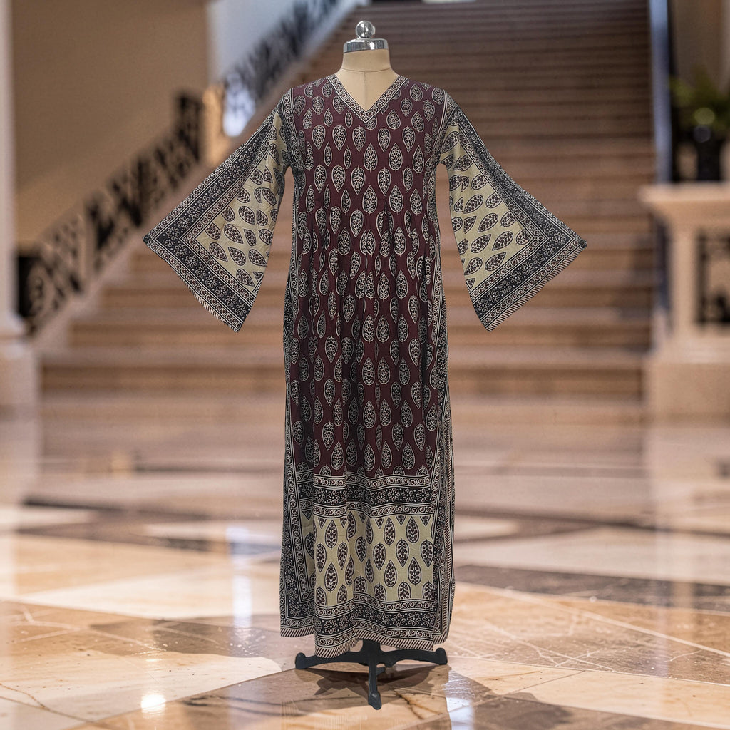 2XL-3XL Amber With Sheila Printed Cotton Dress 57" Long Jalabiya 25625-1343 JP