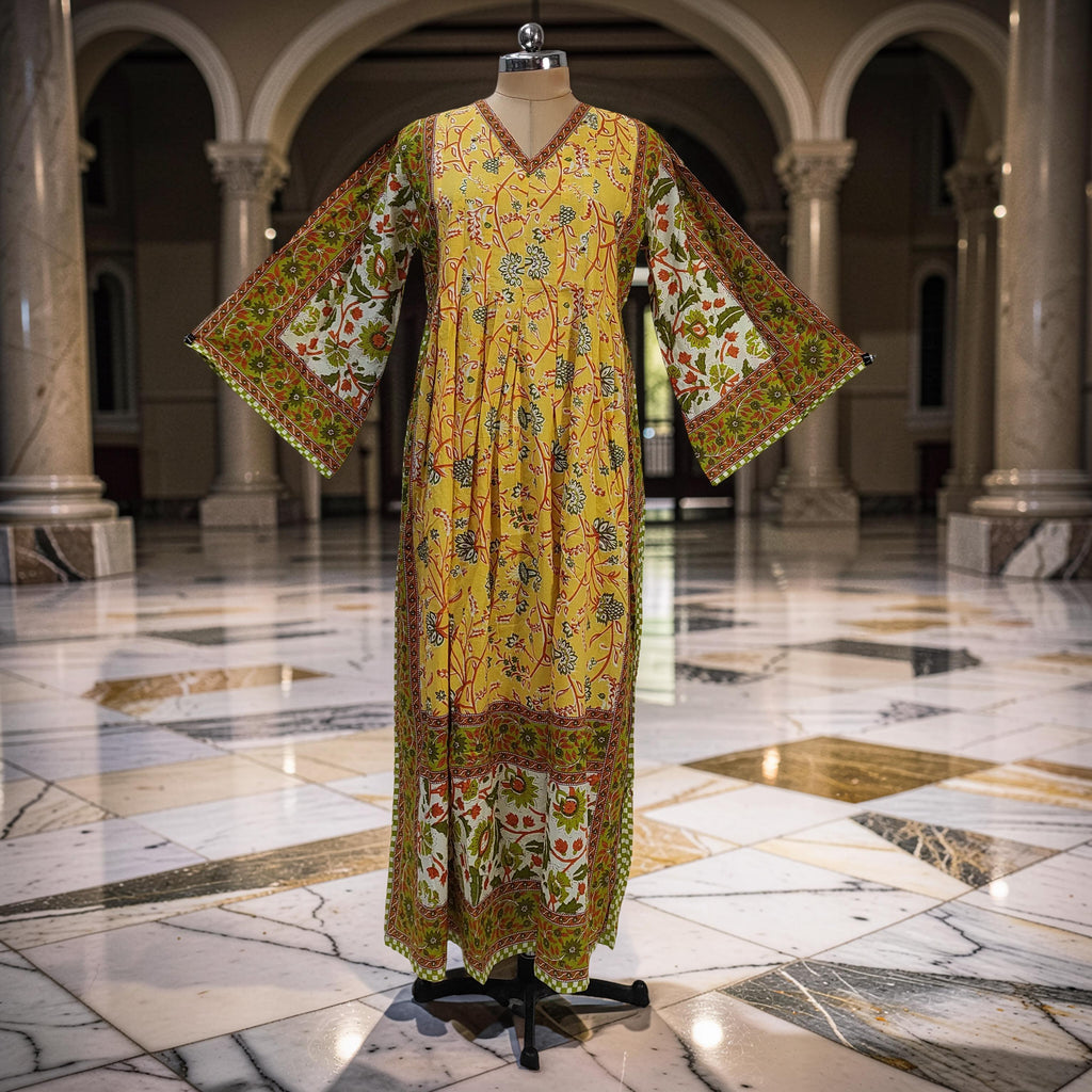 2XL-3XL Amber With Sheila Printed Cotton Dress 57" Long Jalabiya 25626-1343 JP