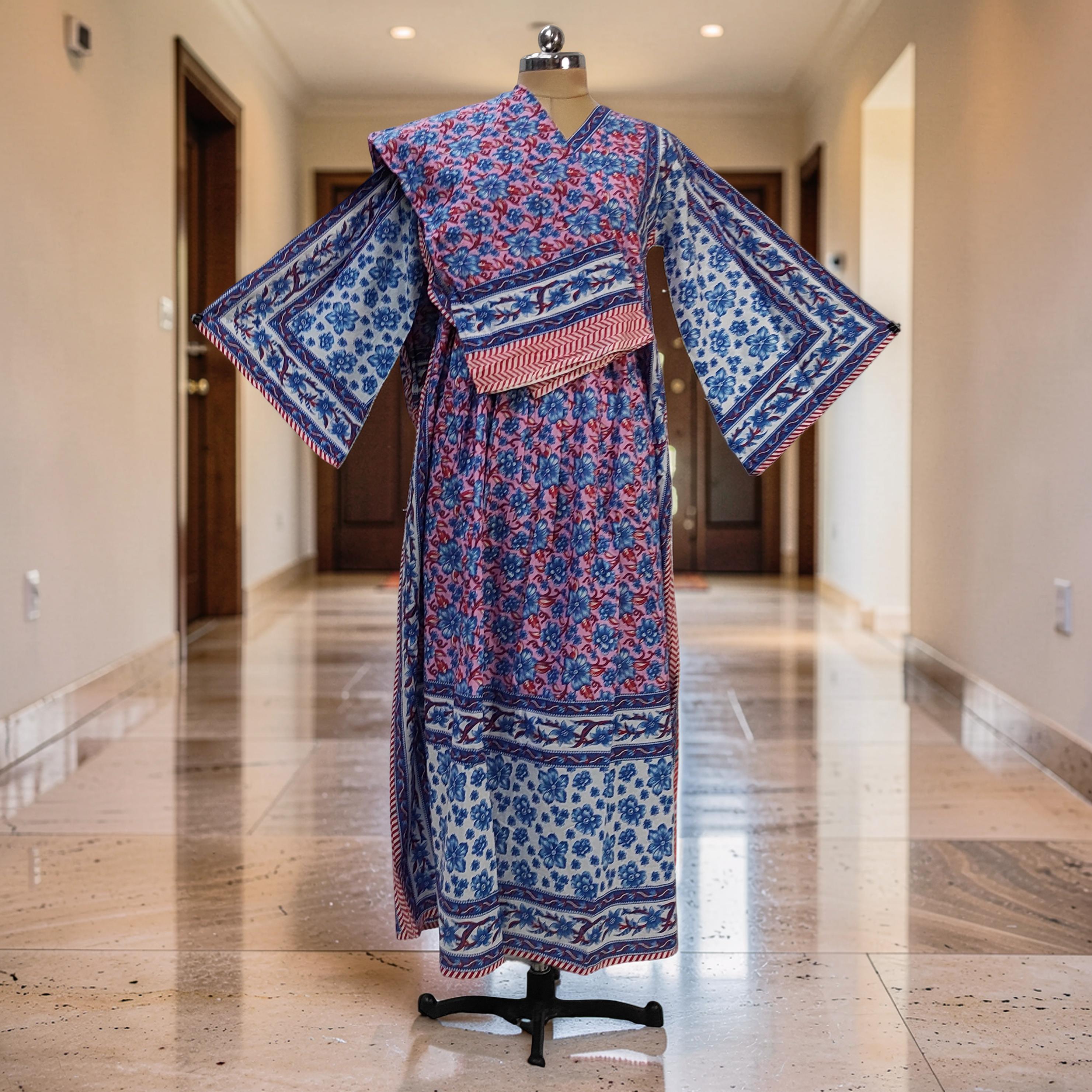 2XL-3XL Amber With Sheila Printed Cotton Dress 57" Long Jalabiya 25627-1343 JP