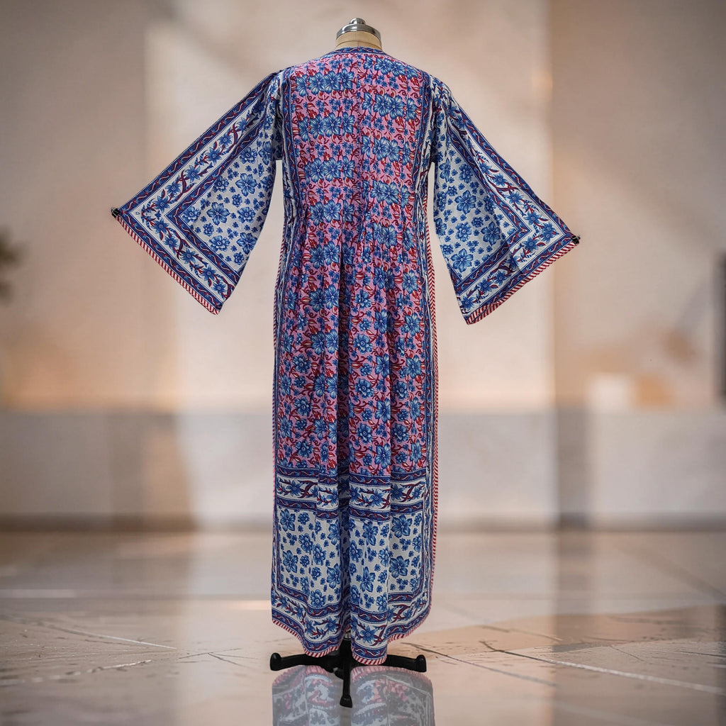 2XL-3XL Amber With Sheila Printed Cotton Dress 57" Long Jalabiya 25627-1343 JP
