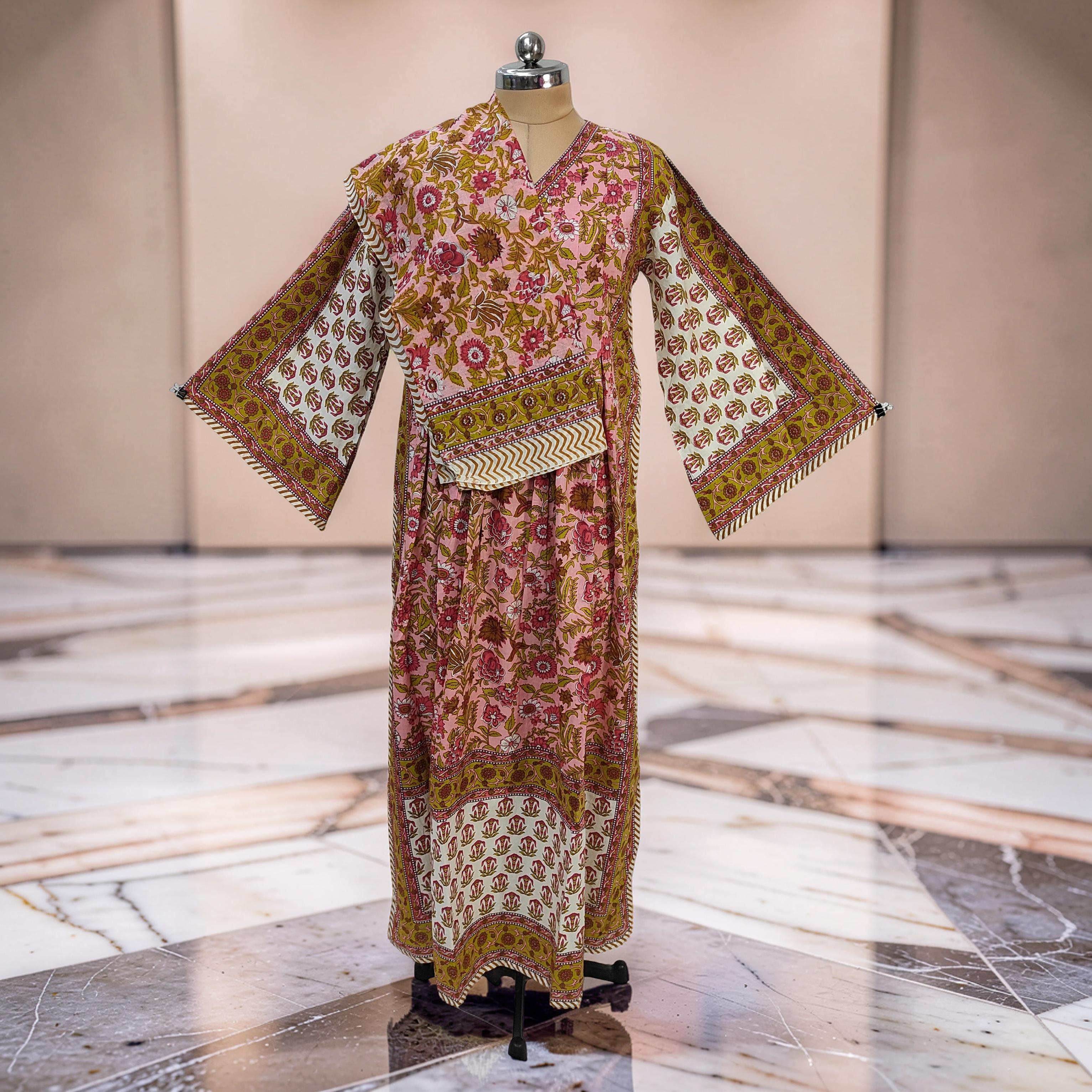2XL-3XL Amber With Sheila Printed Cotton Dress 57" Long Jalabiya 25628-1343 JP