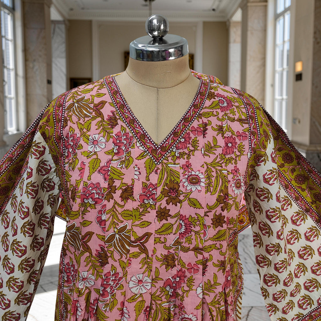 2XL-3XL Amber With Sheila Printed Cotton Dress 57" Long Jalabiya 25628-1343 JP