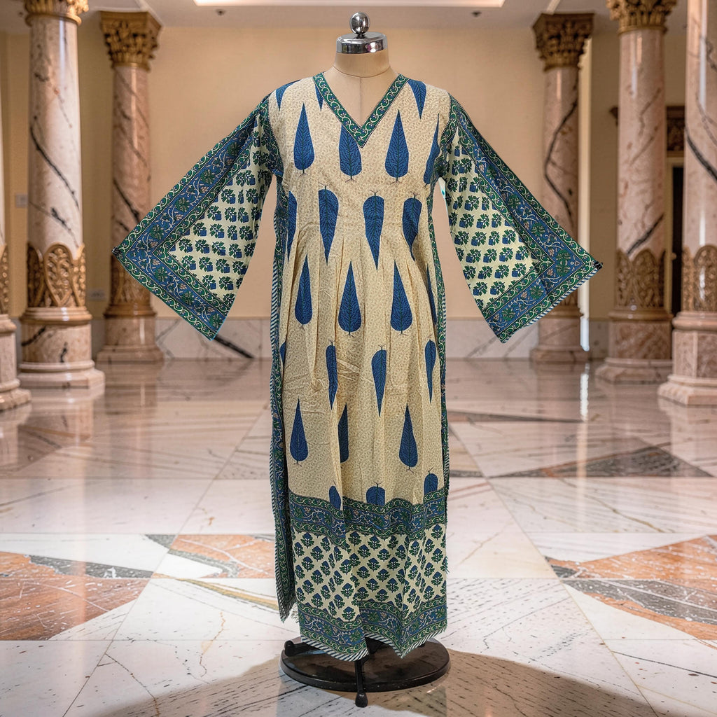 2XL-3XL Amber With Sheila Printed Cotton Dress 57" Long Jalabiya 25629-1343 JP