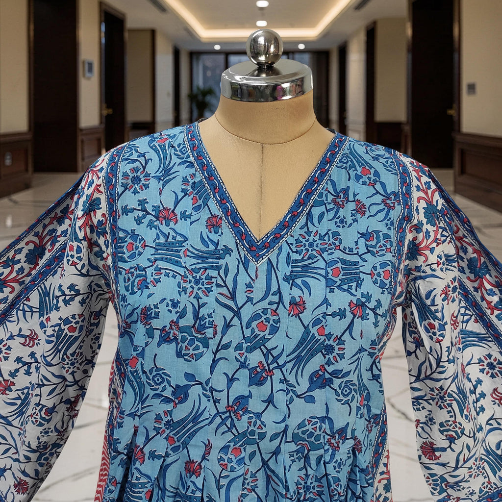 2XL-3XL Amber With Sheila Printed Cotton Dress 57" Long Jalabiya 25630-1343 JP