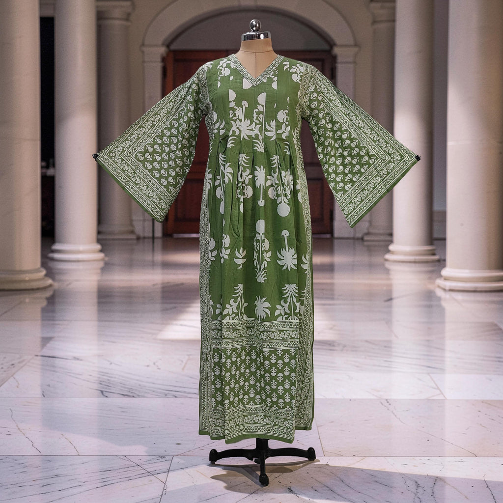 2XL-3XL Amber With Sheila Printed Cotton Dress 57" Long Jalabiya 25632-1343 JP