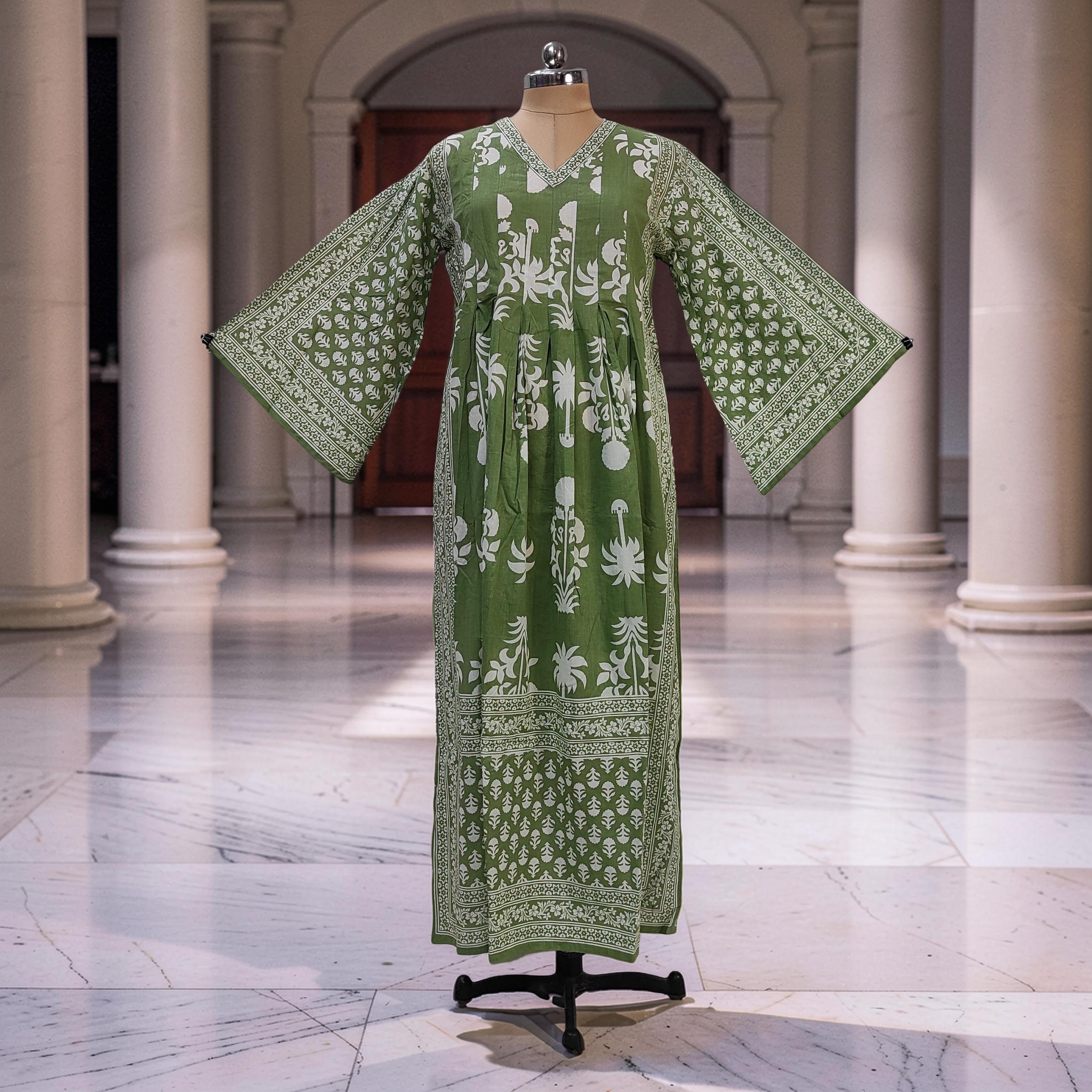 2XL-3XL Amber With Sheila Printed Cotton Dress 57" Long Jalabiya 25632-1343 JP