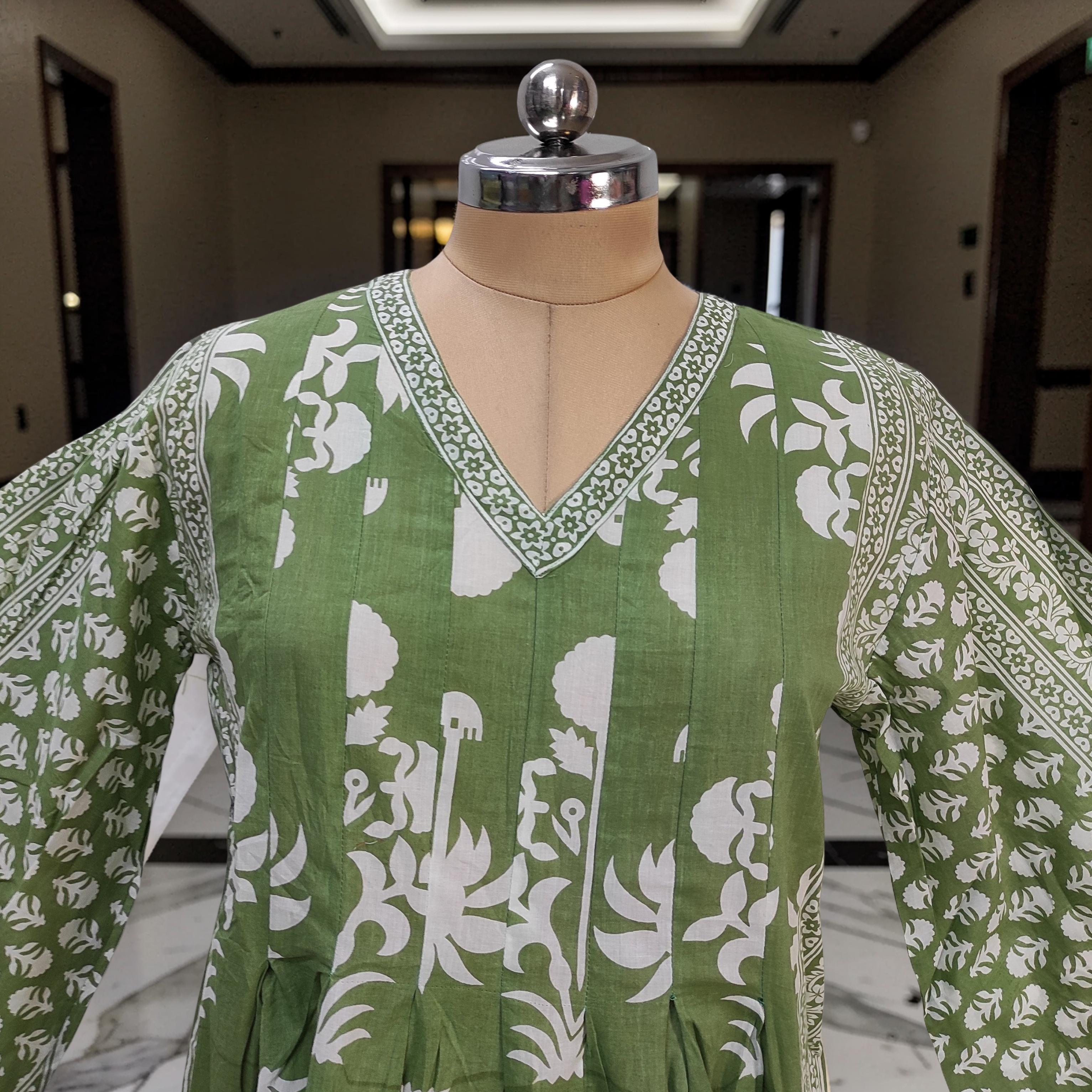 2XL-3XL Amber With Sheila Printed Cotton Dress 57" Long Jalabiya 25632-1343 JP