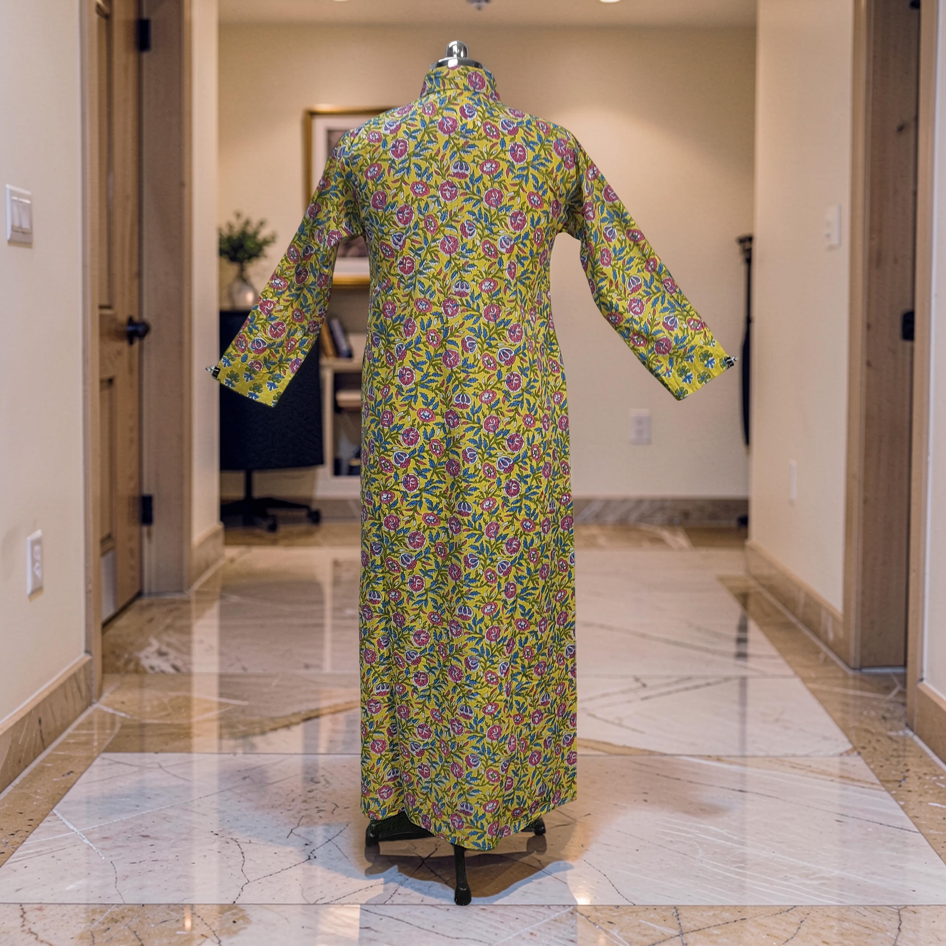 L-XL Singapore With Sheila Printed Cotton Dress 57" Long Jalabiya 25635-1346 JP