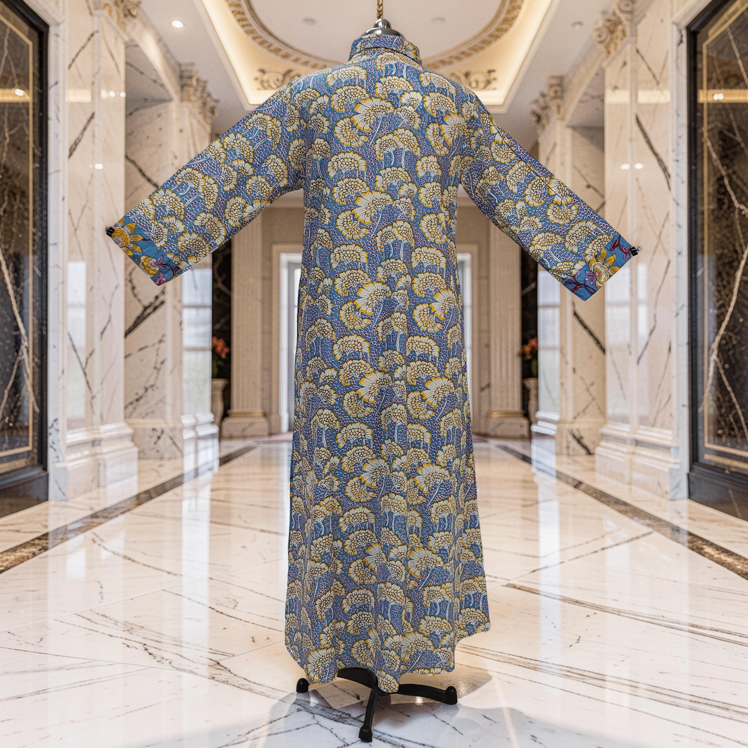 XS-S Singapore With Sheila Printed Cotton Dress 54" Long Jalabiya 25641-1347 JP