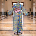 L-XL Singapore With Sheila Printed Cotton Dress 57" Long Jalabiya 25643-1347 JP