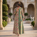 Singapore Printed Cotton Dress Long Jalabiya 25669-1345 JP