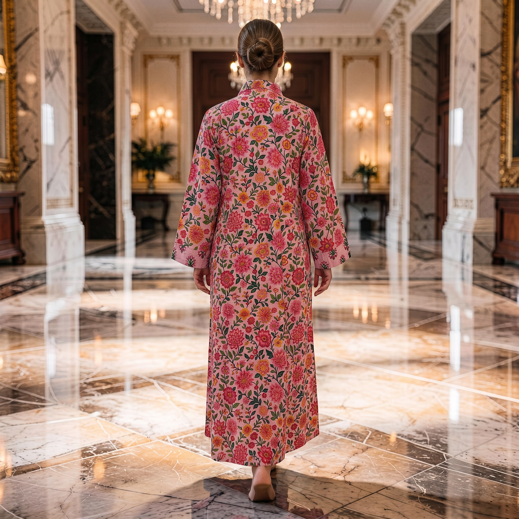 Singapore Printed Cotton Dress Long Jalabiya 25681-1349 JP