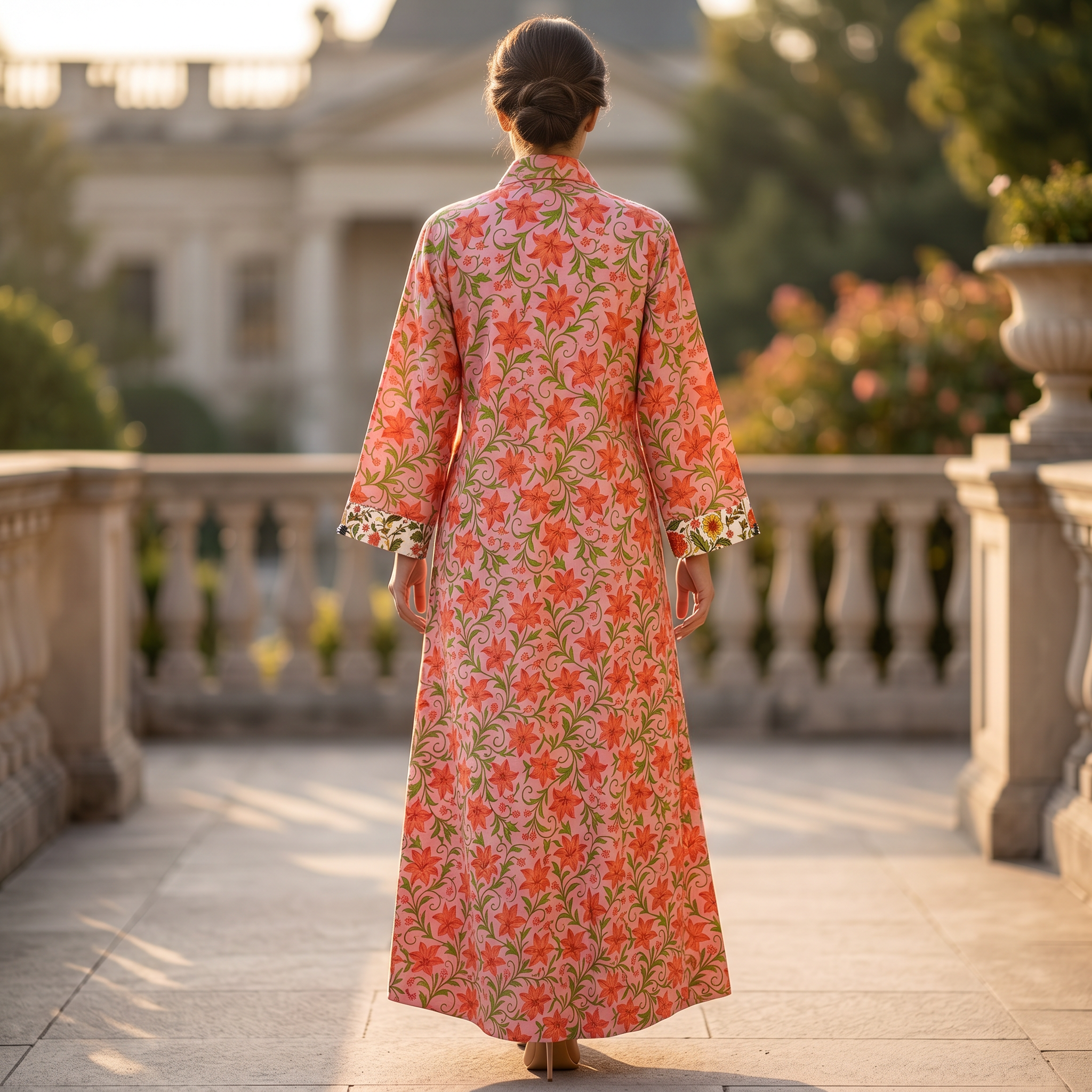 Singapore Printed Cotton Dress Long Jalabiya 25685-1350 JP
