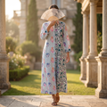 Singapore Printed Cotton Dress Long Jalabiya 25693-1350 JP