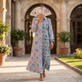 Singapore Printed Cotton Dress Long Jalabiya 25695-1351 JP