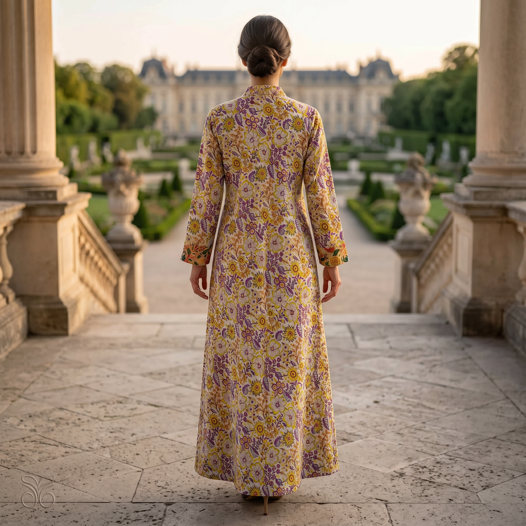 Singapore Printed Cotton Dress Long Jalabiya 25697-1351 JP