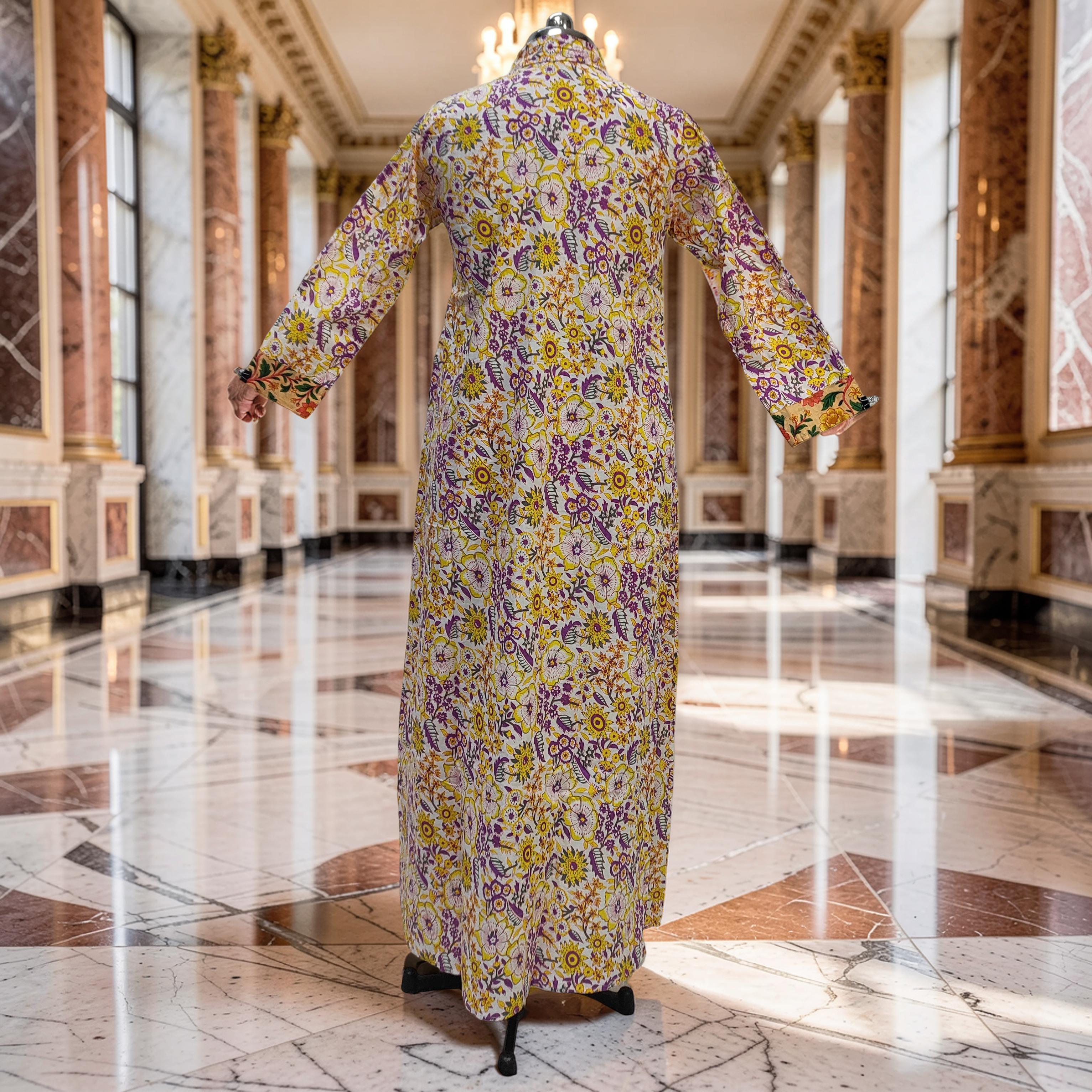 2XL-3XL Singapore Printed Cotton Dress 57" Long Jalabiya 25700-1351 JP