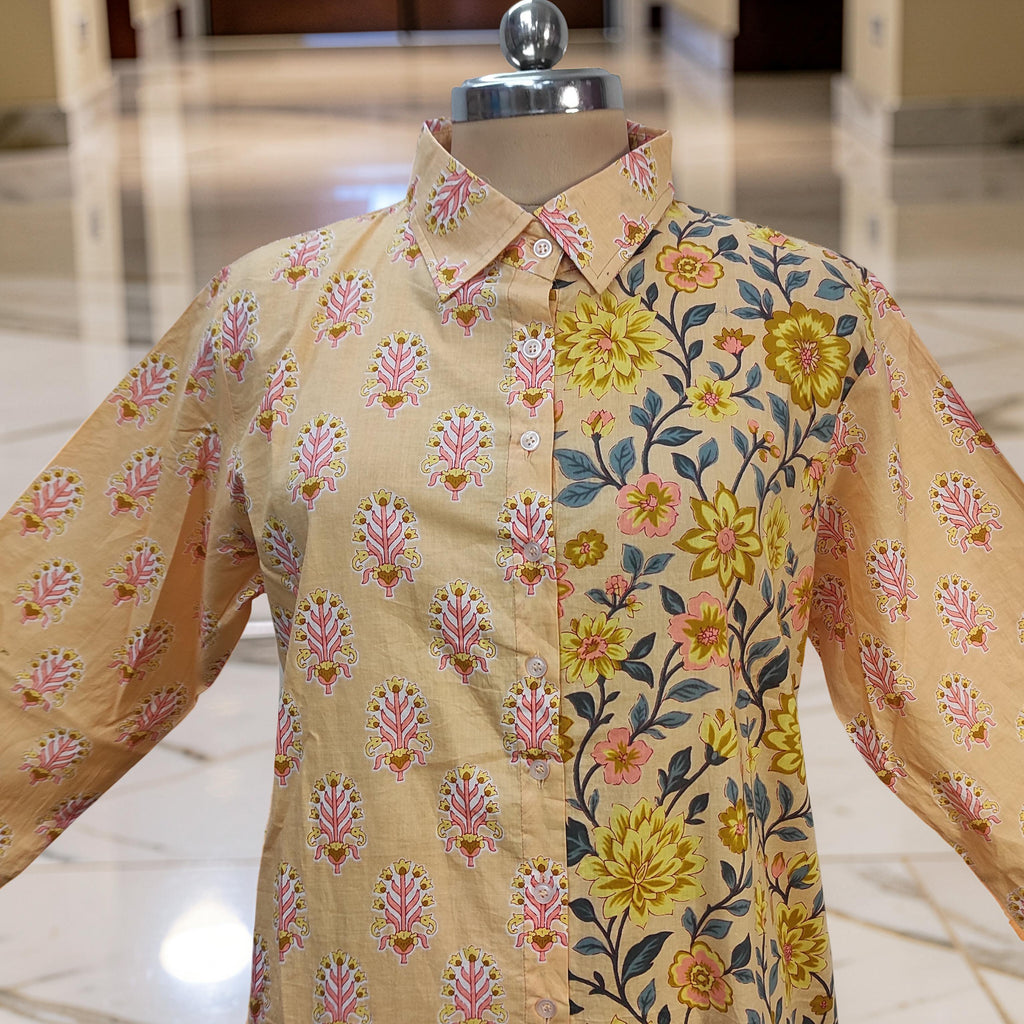 XS-S Singapore With Sheila Printed Cotton Dress 54" Long Jalabiya 25705-1351 JP