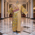 2XL-3XL Singapore With Sheila Printed Cotton Dress 57" Long Jalabiya 25708-1352 JP